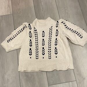 Rails  Cream Sweater with  Navy Accents